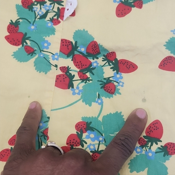 HANNA ANDERSSON strawberry print sleeveless dress 10 lace trim girls mini - Picture 6 of 7